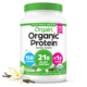 Organic Vegan Protein Powder, Vanilla Bean - 21G Plant Protein, 6G Prebiotic Fiber, No Lactose Ingredients, No Added Sugar, Non-Gmo, for Shakes & Smoothies, 2.03 Lb (Packaging May Vary)