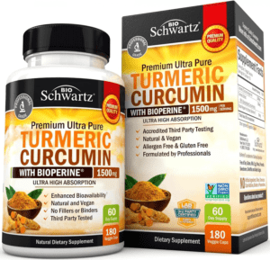 Ultra Potent Turmeric Curcumin with Bioperine - 1500mg, 95% Curcuminoids - Joint Support - 180 Capsules