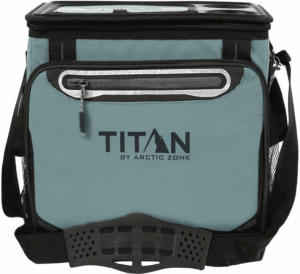 Titan Deep Freeze Cooler Zipperless Hardbody Cooler - Deep Freeze Insulation, HardBody Liner, and SmartShelf Green
